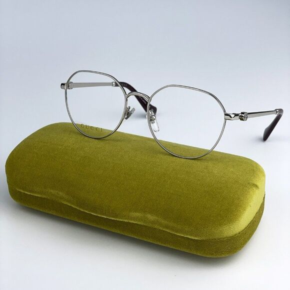 NEW Gucci GG1145O 002 Silver Oval Metal Women Eyeglasses - Picture 1 of 12